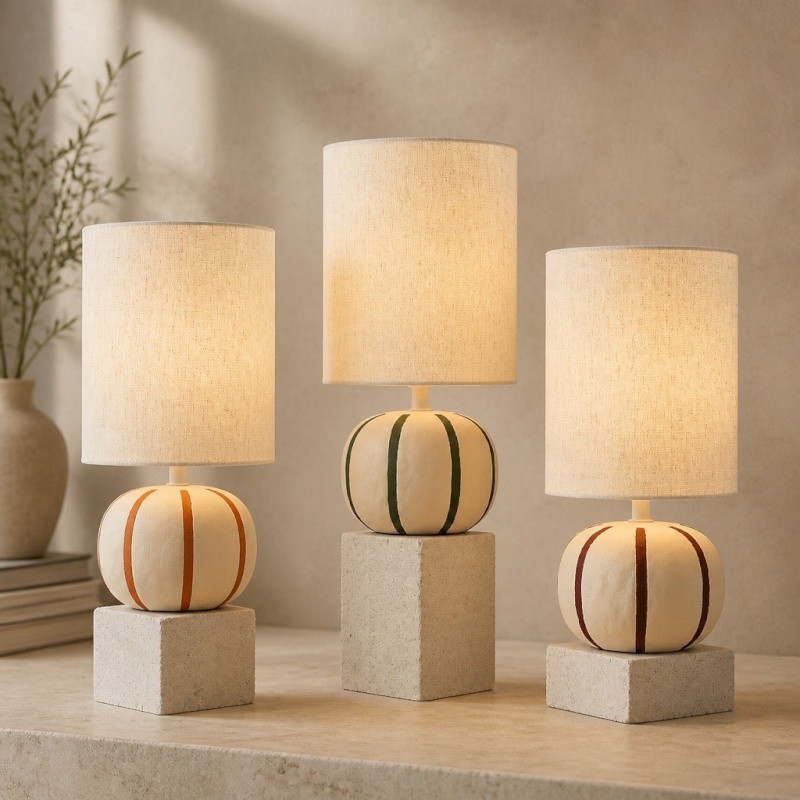 Lampe MALORY BEIGE LIGNE VERTE